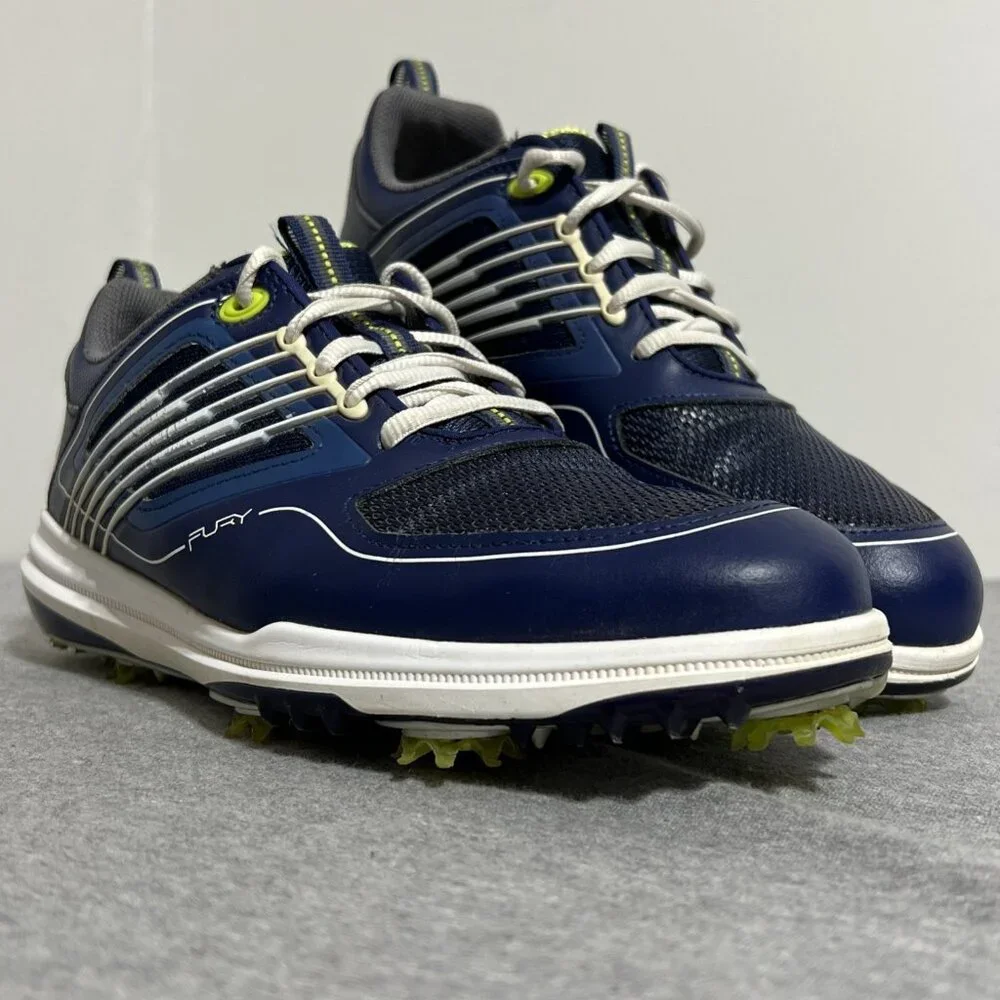 FootJoy FJ Fury Golf Shoes‎ Men's Size 8 M Navy Blue Green Spikes 51101